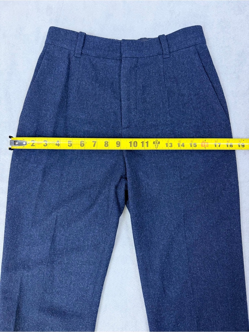 Chloe Women’s Wool Cashmere Trousers Abyss Blue Made in Italy - Picture 11 of 12